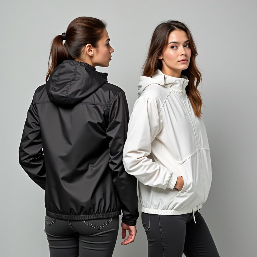 KIT 2 Jaqueta Corta Vento Forrado Premium Com Capuz Liso Casaco Blusão Feminino