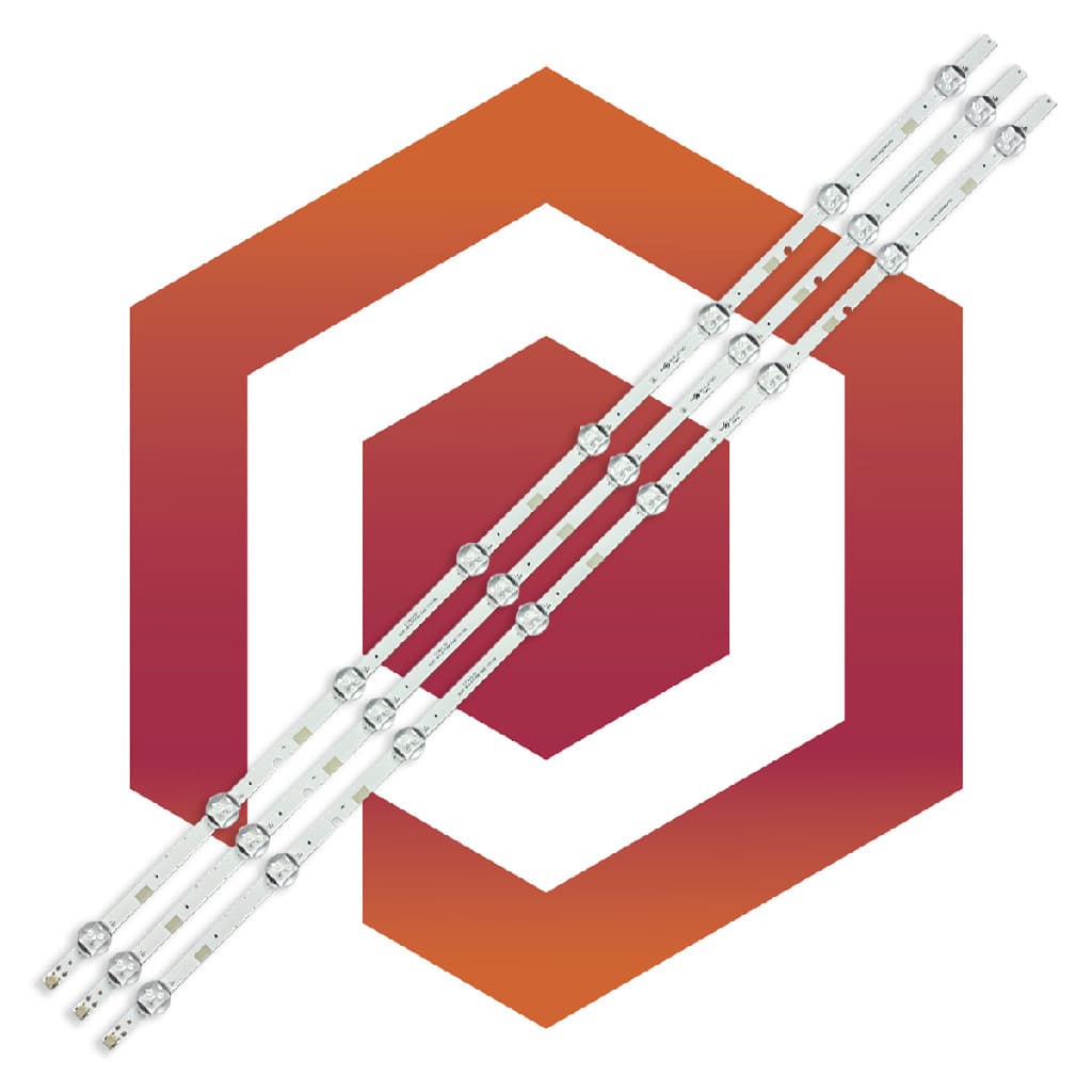 Kit 3 Barras De Led Compatível Com Tv Un40j5200 Un40j5200ag