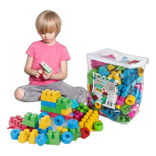 Blocos De Montar E Encaixar 91 Peças Grandes Bebê Colorido