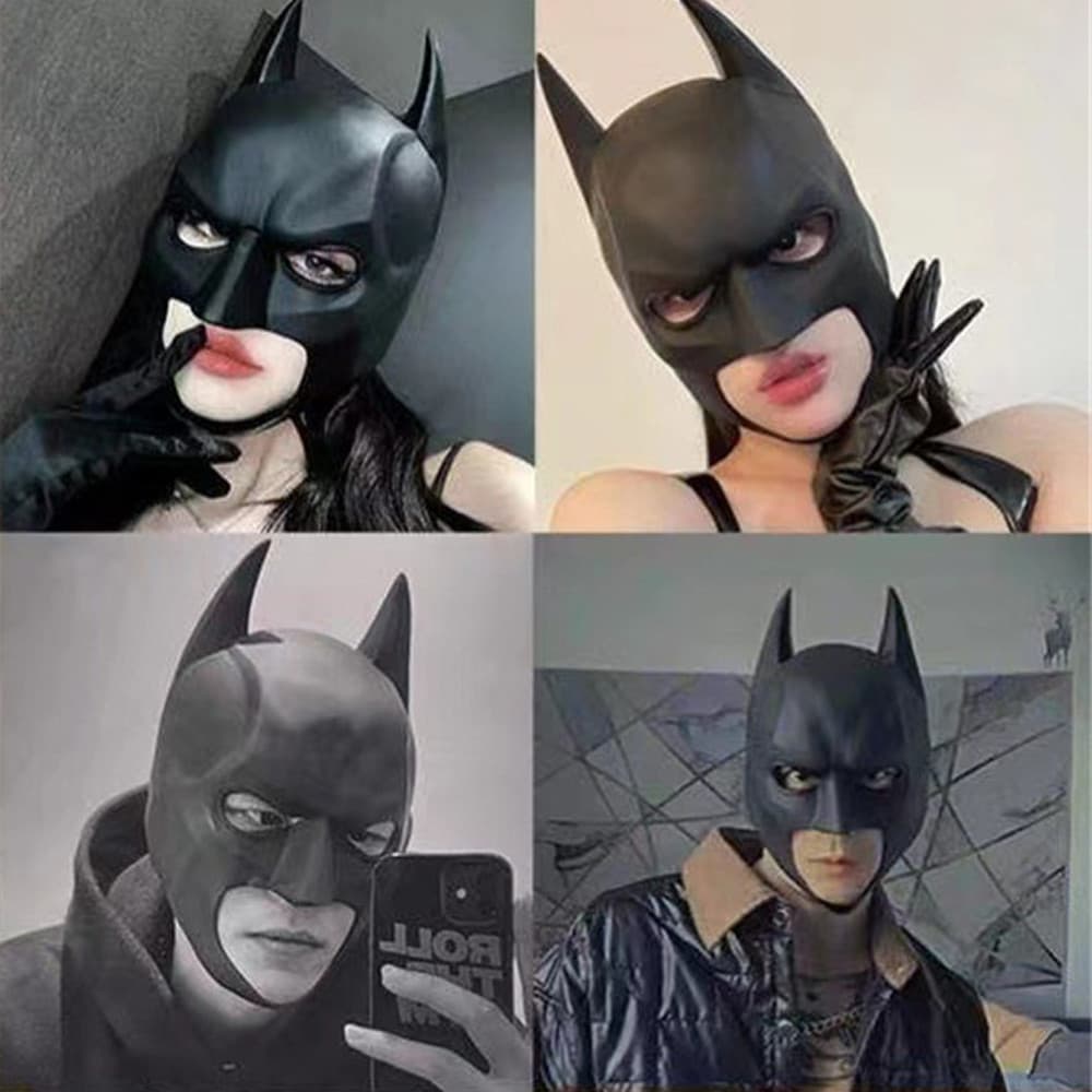Traje De Halloween Máscara De Látex De Segurança Ecológica Comic-Con Superhero mask Batman Cosplay Respirável Confortáve