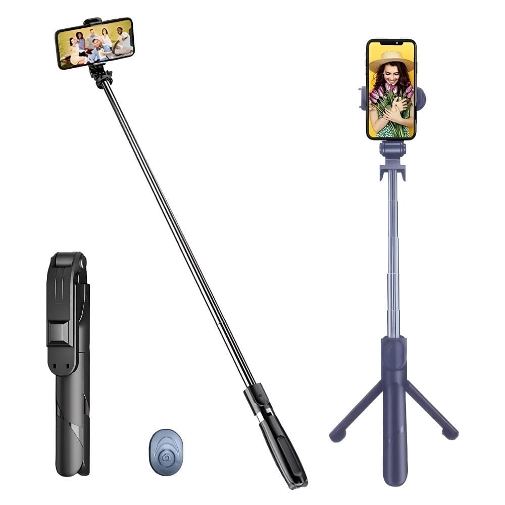 Bastão Pau de selfie Tripé Retrátil Controle Bluetooth Celular