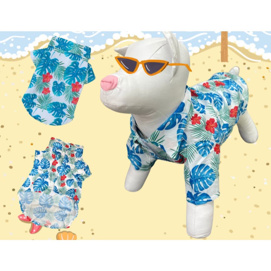 Camiseta Praia Para Cães E Gatos - Leve, Fresca E Estilosa (Vários Tamanhos)