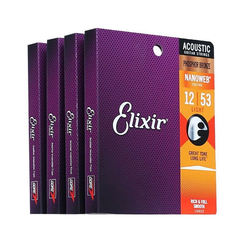 Corda de Guitarra Elixir 11027 11052 16027 16052 Para Guitarra Acústica Cordas de Madeira e Latão