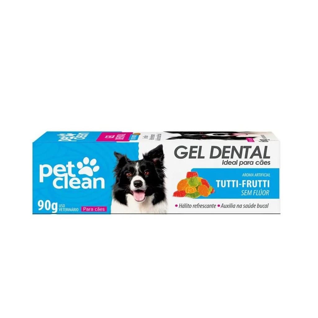 Gel Dental Tutti-Frutti 90 g Hálito Refrescante - Pet Clean