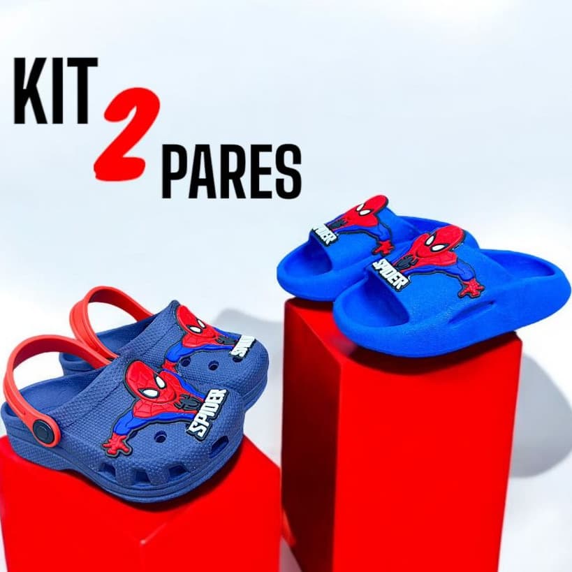 Kit 2 Pares Babuche Infantil Masculino – Sandália Criança Super Confortável Leve Antiderrapante