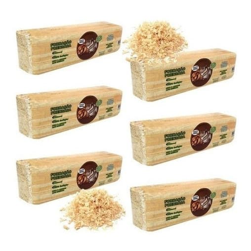 Kit 6 Serragem Prensada 800g Forração Hamster Coelho