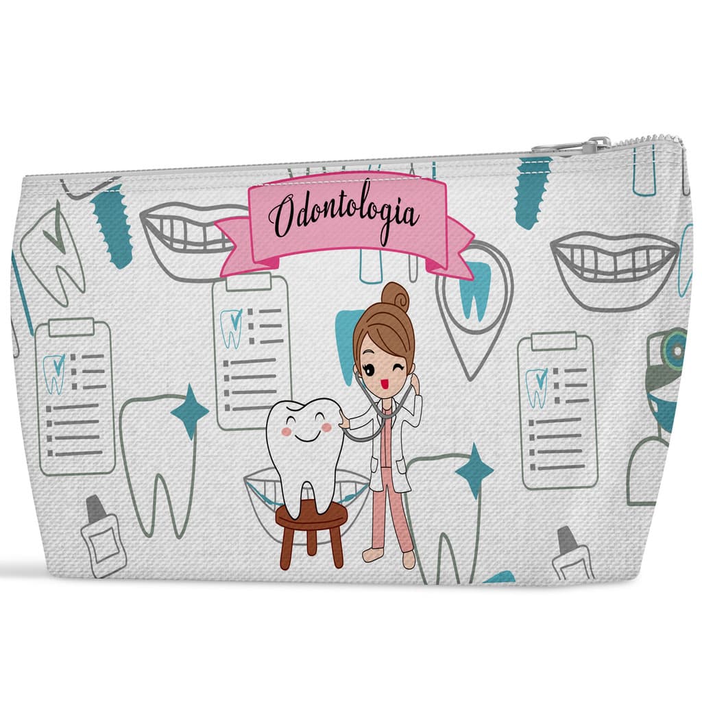 Necessaire odontologia bolsa dentista curso estampado slim