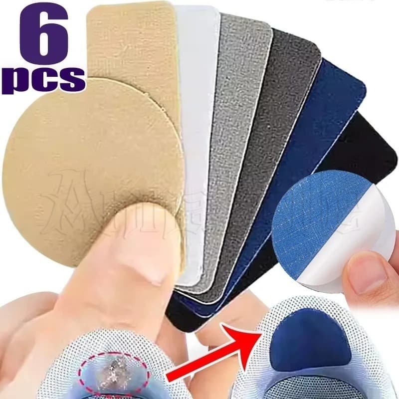 6 Unidades/Conjunto Patches Para Calçados Esportivos-Adesivo Orifício De Malha Tênis-Remendo Sapatos Reparo De Desgaste 