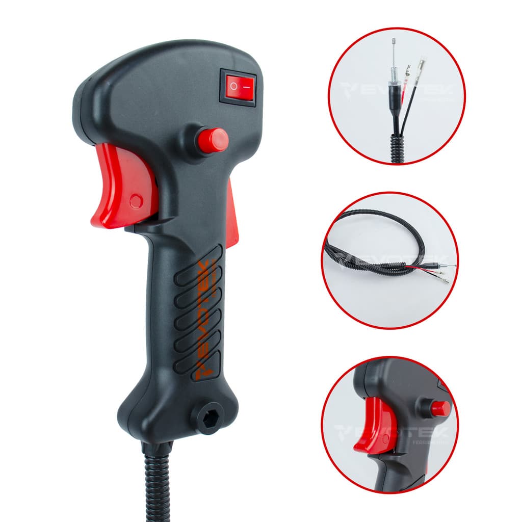 Gatilho Acelerador Completo Punho Para Roçadeira 43cc 52cc Multimarcas Jardim Corte Grama