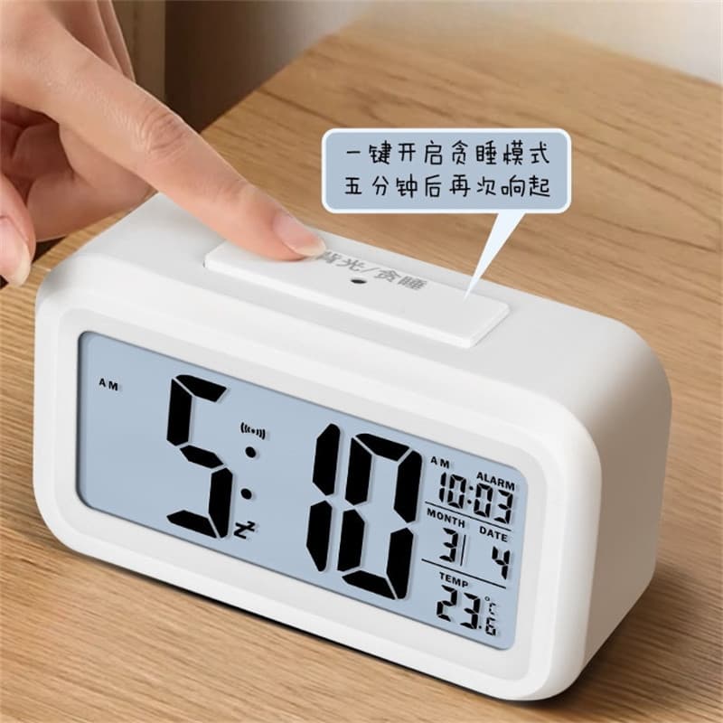 Relogio Mesa Digital Despertador Noturno Hora Pilha Decora