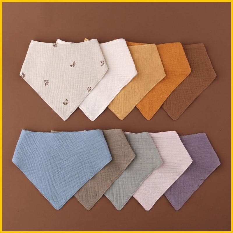 SUN 4 Pcs Bandana Macio Musselina Absorvente Saliva Toalha Babador Alimentação Para Bebês