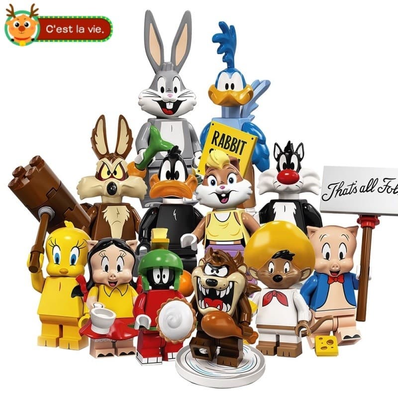 Brinquedo de montar Peça decorativa Brinquedos de Menino Presente de aniversário boneco de Coelho Porco