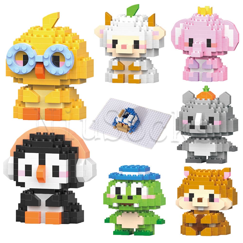 Brinquedos De Animais De Desenho Animado Para Crianças , Montagem Educacional De Blocos De Construção De Presente