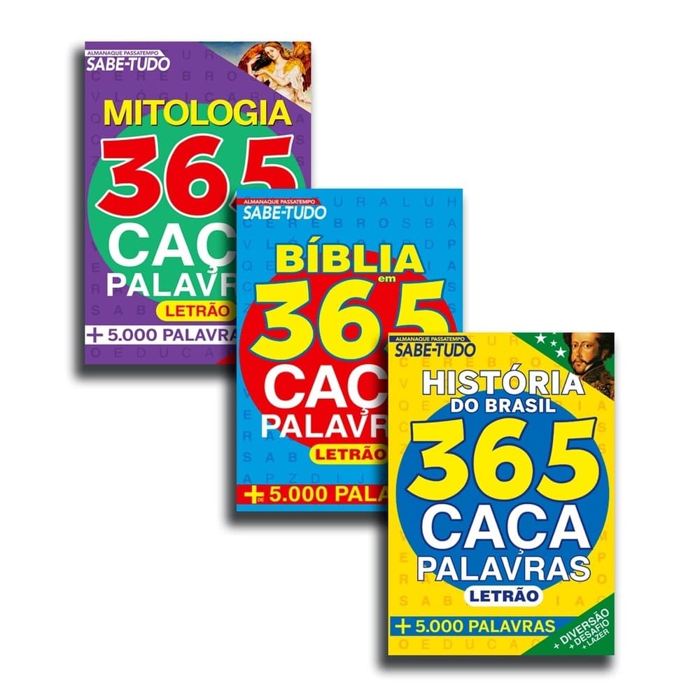 Combo Passatempo 365 Caça-Palavras: edição 02 - Kit com 3 Caça-Palavras