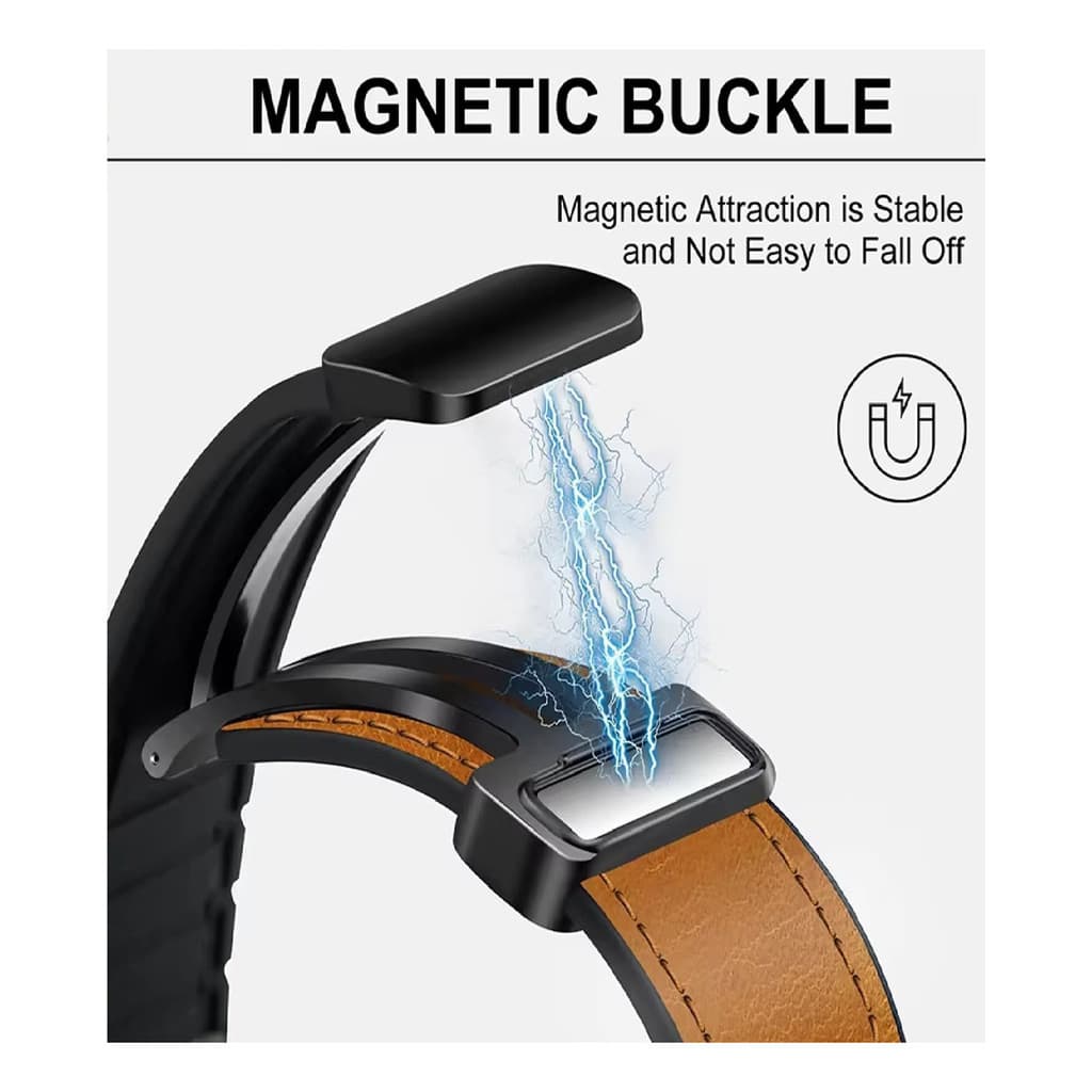 Pulseira Luxo Couro Fecho Magnetico Para Apple Watch Serie 11 10 46mm 42mm / Watch Ultra 3 2 1 49mm