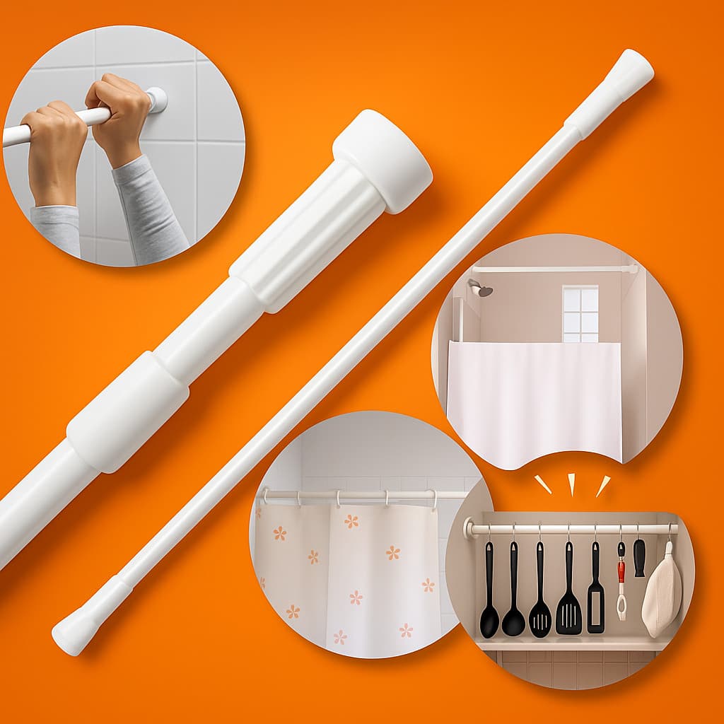 Varão com Regulagem para Cortina Box Banheiro Armario Cabide Provador Ajustavel Guarda Roupa