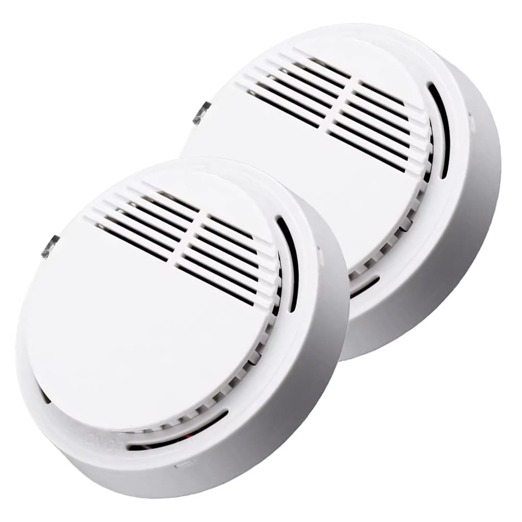Detector de Fumaça Fogo Incendio Alarme 85db Kit 2 unidades Sensor Fotoeletrico Casa Residencial Comercial Segurança
