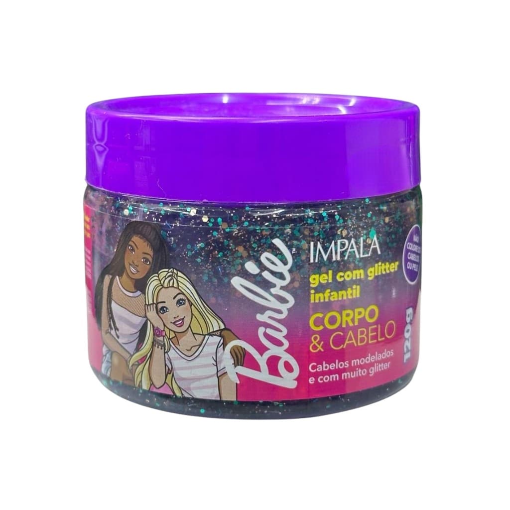 Gel Com Glitter Barbie Infantil  Kids Cabelo E Corpo Impala