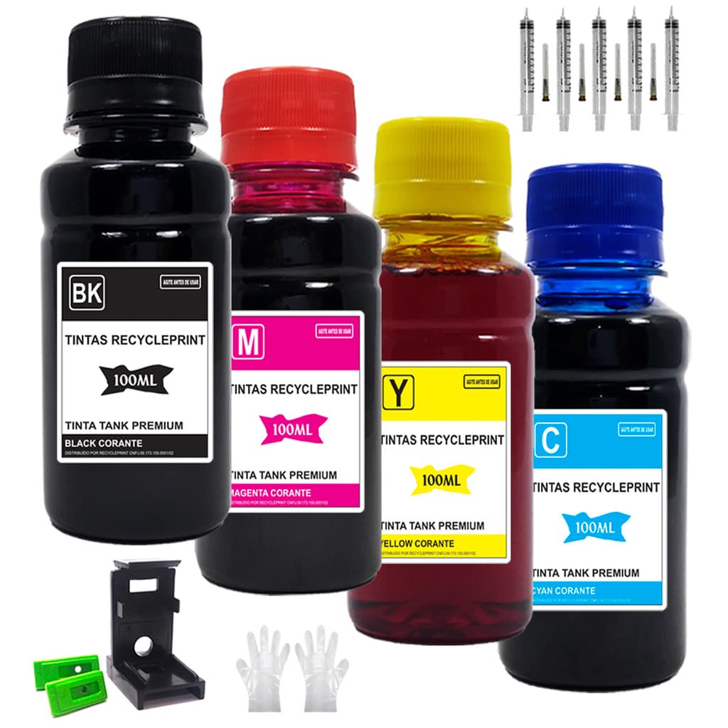 Tinta Recarga Compatível HP Cartucho Impressora 2376 2776 2874 667 667xl