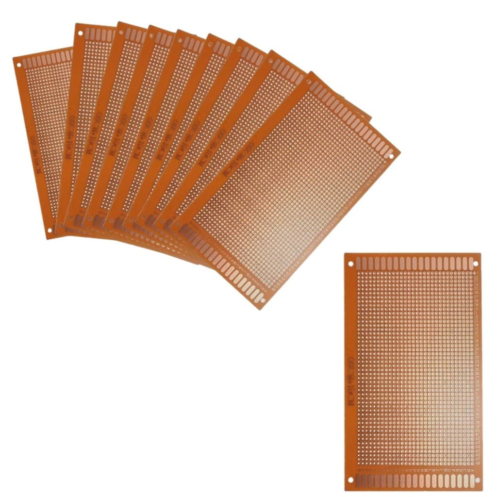 KIT 10 PLACAS PROTOTIPO DE FENOLITE 5X7CM PERFURADA