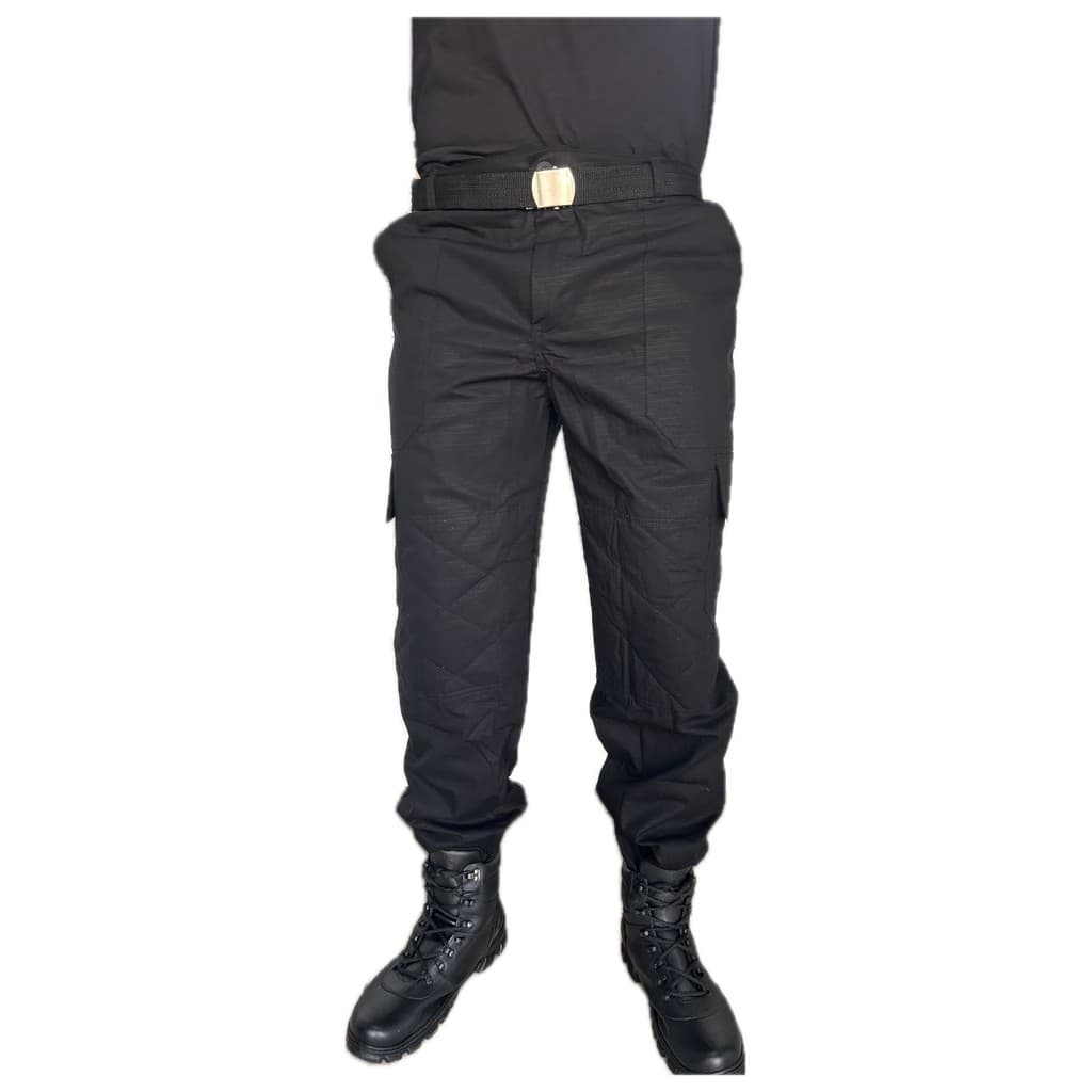 Calça Rip-Stop Preta Tática Resistente Uniforme Exercito Farda Vigilante Rip-Stop Outdoor Militar