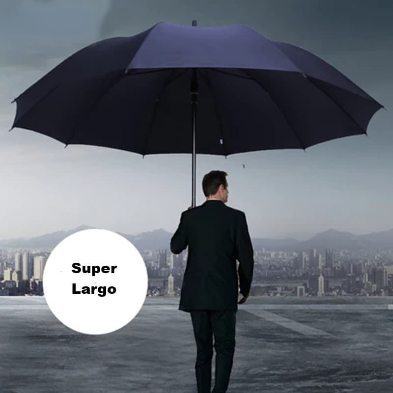 Guarda Chuva Grande 1,40 cm Preto Liso ou Xadrez Reforçado Cabo Reto e Curvado