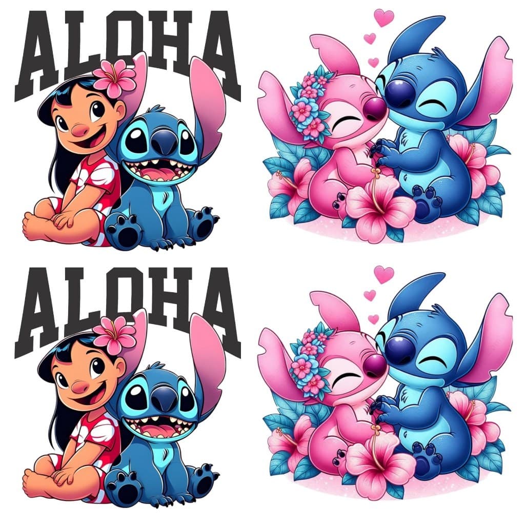 Aplique Termocolante 4 Unidades 7Cm Para Roupas Aplicado Com Ferro De Passar Roupas Stitch