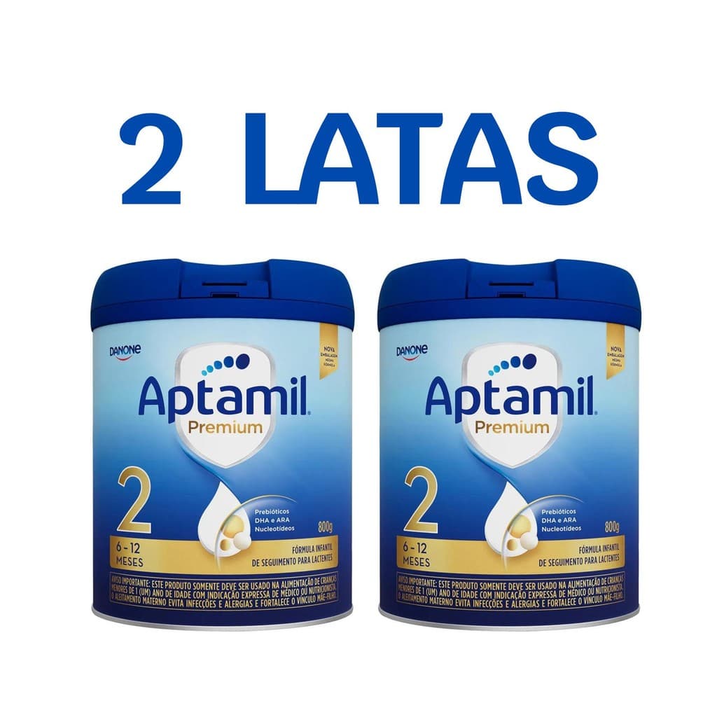 Kit 2 Latas Aptamil Premium 2 800g - Fórmula Infantil para  Bebês a partir de 6 meses