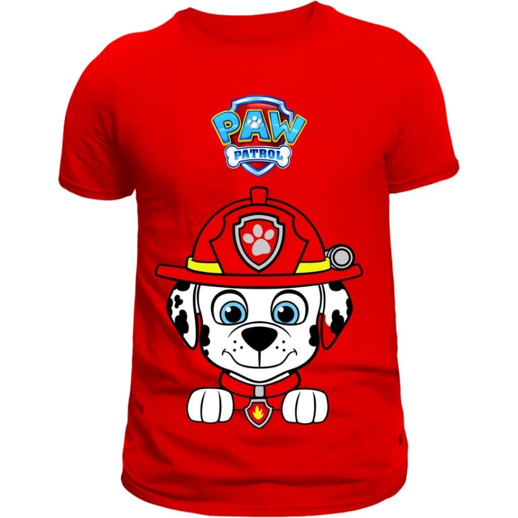 Camiseta camisa blusa Infantil Patrulha Canina rosto Desenhos 100% Algodão