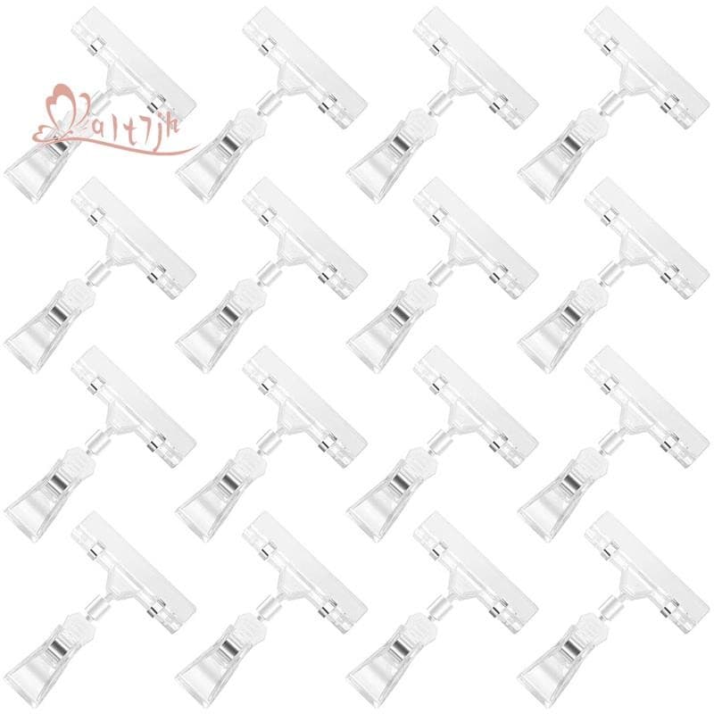 16 Pçs Clipes De Sinal Claro Clipe De Plástico Suporte , Preço Giratórios Sinais De Etiqueta