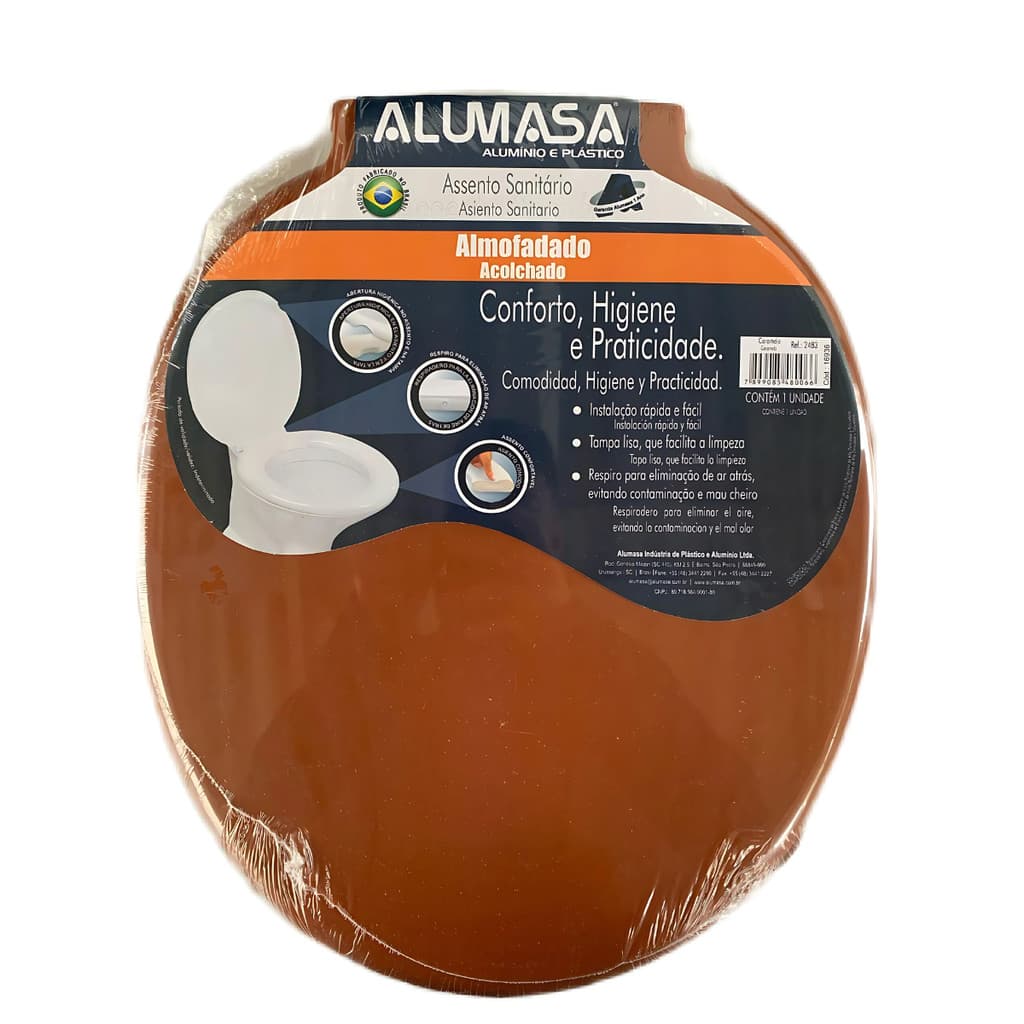 Assento Almofadado Oval  Caramelo Alumasa