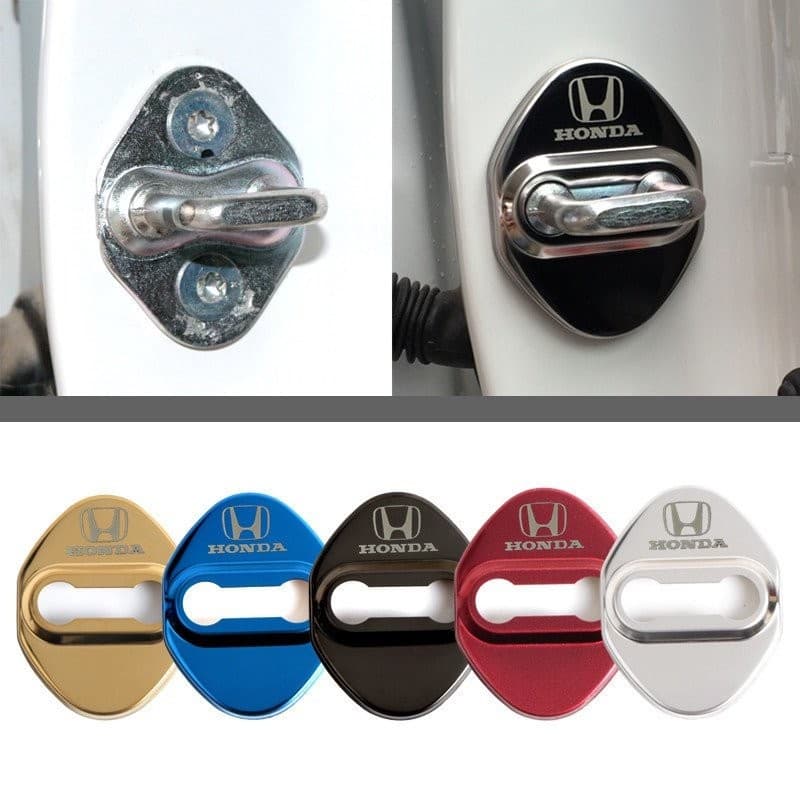 Collab 4 Peças Capa De Proteção Para Fechadura De Porta De Carro Trava De Aço Inoxidável Cidade Jazz BRV Honda Civic Acc