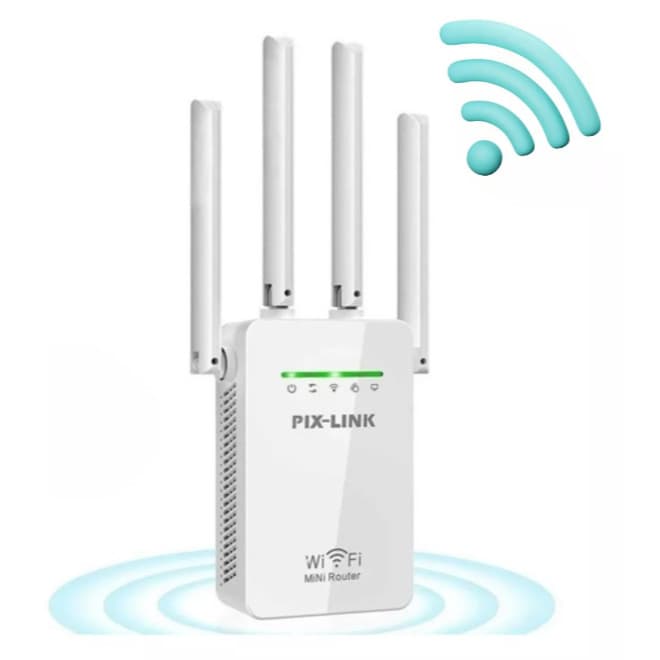 Repetidor Wifi   Amplificador De Sinal  wr09 Sinal Wi-fi  Sinal Com 4 Antenas