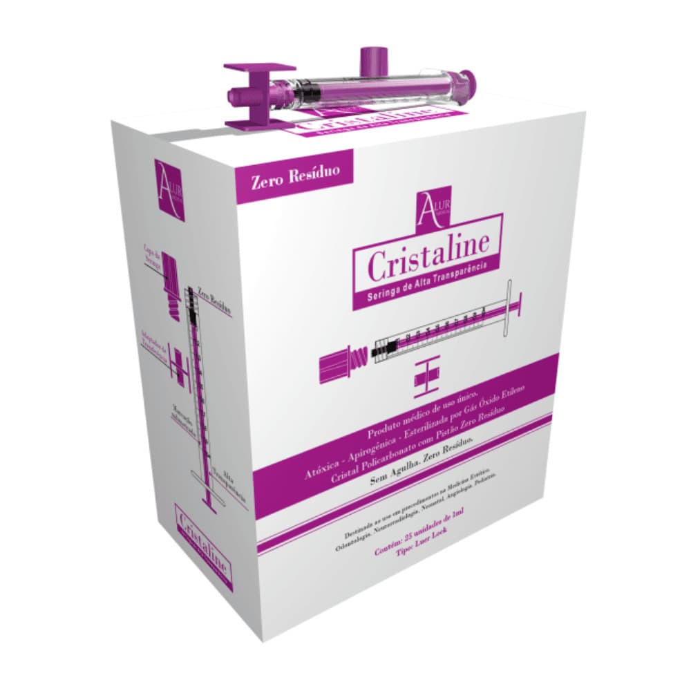 Cristaline Seringa Zero Resíduo  25 Un