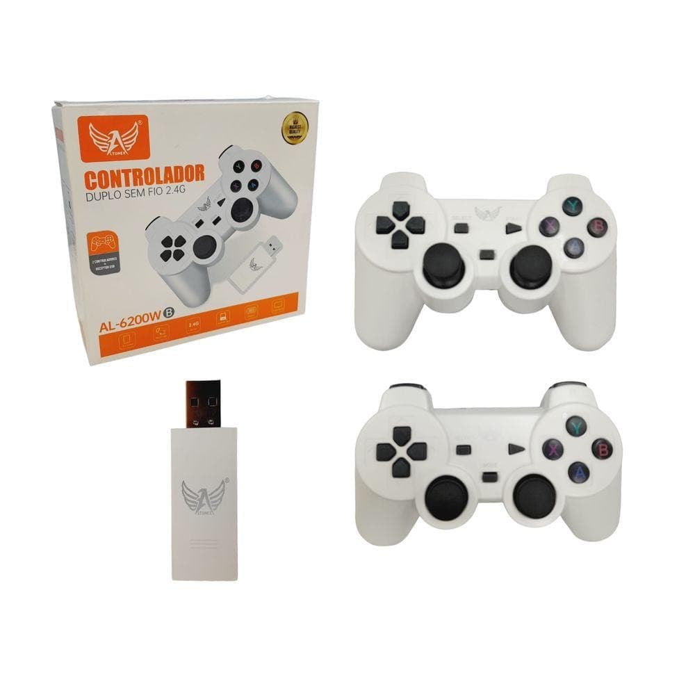 Controlador Gamer Duplo sem fio 2.4 com +20000 Jogos Altomex