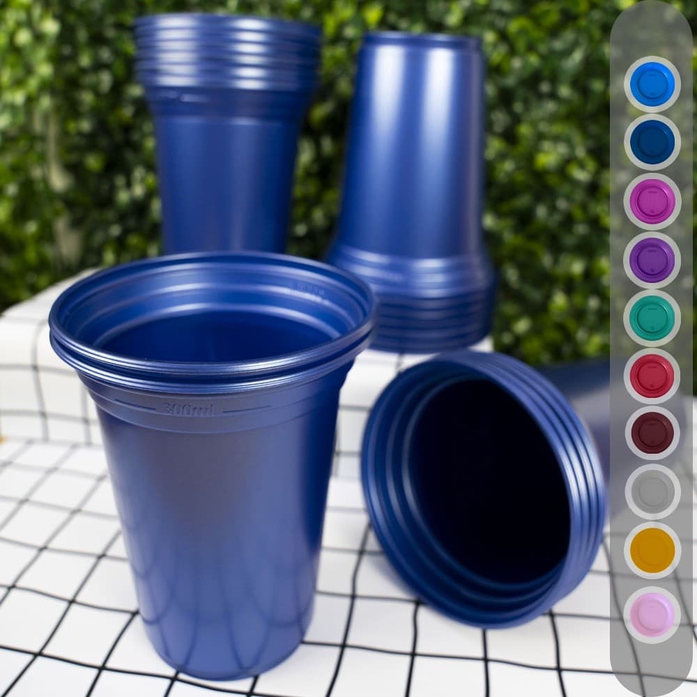 Copo Descartável 300ml Perolado Luxo Colorido  60,100 e 200 unidades Resistente