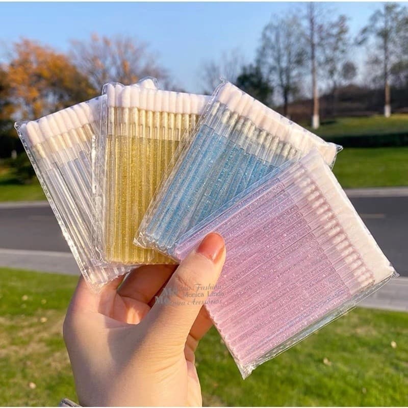 Kit 500 Pincel Aplicador Descartável Gloss e Batom Maquiagem