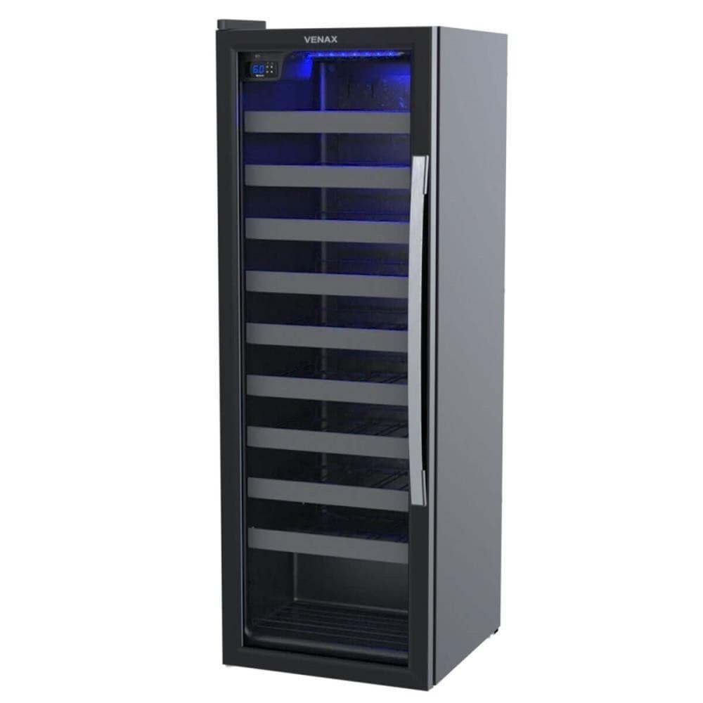 Adega Venax Piubella Cave 200L Porta Invertida Para 50 Garrafas Preto Fosco 127V 19938