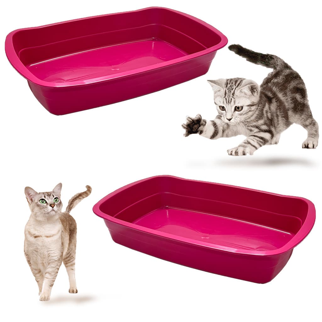 Kit 2 Caixa de Areia Para Gatos Higiênica Varias Cores Bandeja Para Areia de Gatos
