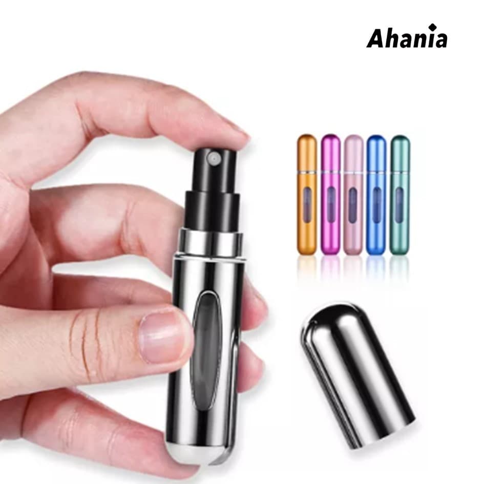 Ahania Porta Perfume Mini Frasco 5ml Bomba Recarregavel, SPRAY Vazio Para Viagem Portatil Cores Sortidas