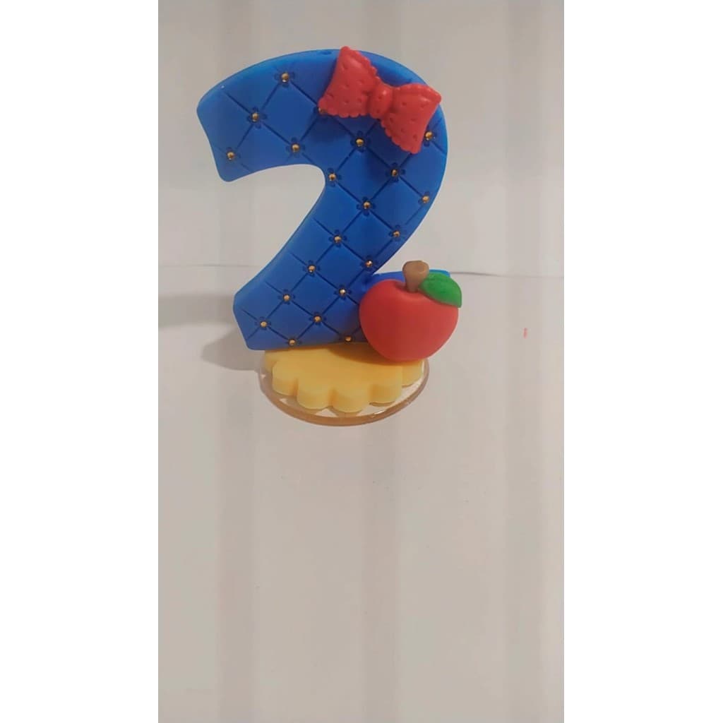 Vela de Aniversário Maçã Biscuit com Pavio Mágico