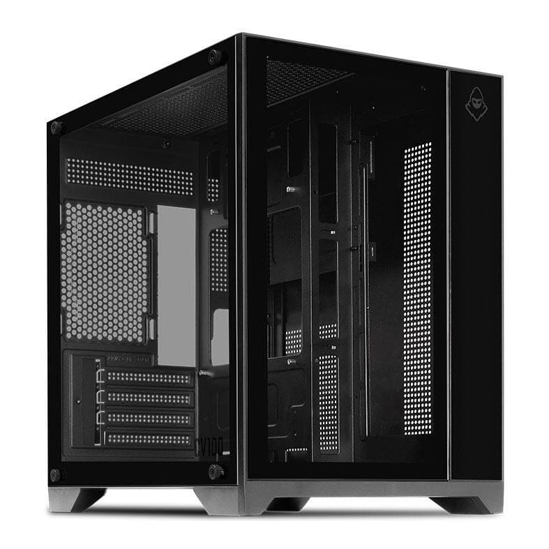 Gabinete Gamer Aquário Mancer CV100, Mid-Tower, Lateral De Vidro, Preto, MCR-CV100-BK