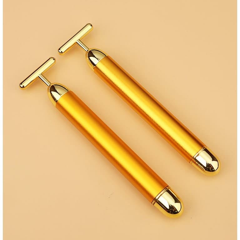 Ahania Massageador Facial Vibração Afina Rosto Eletrica Anti-Rugas Pró Cor Dourado