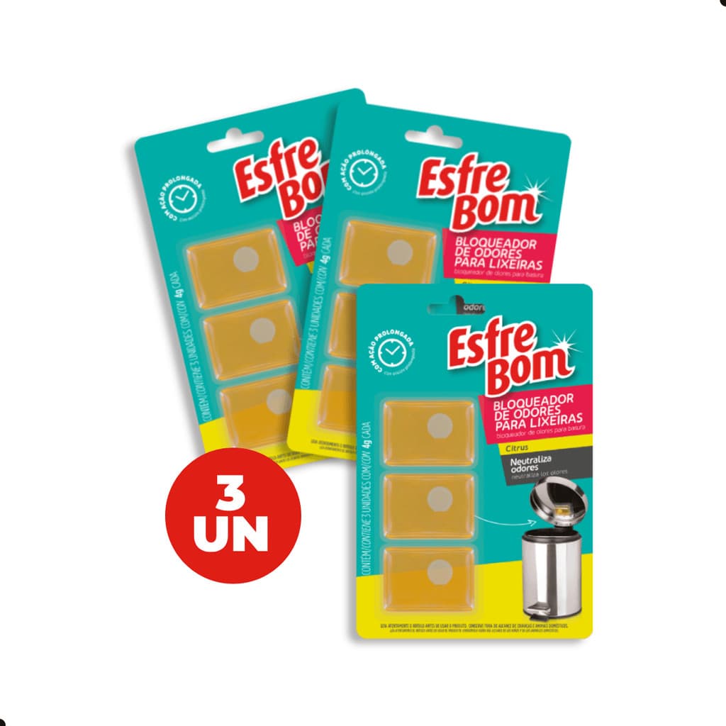 Kit Bloqueador de Odores para Lixeira EsfreBom 3 Unidades