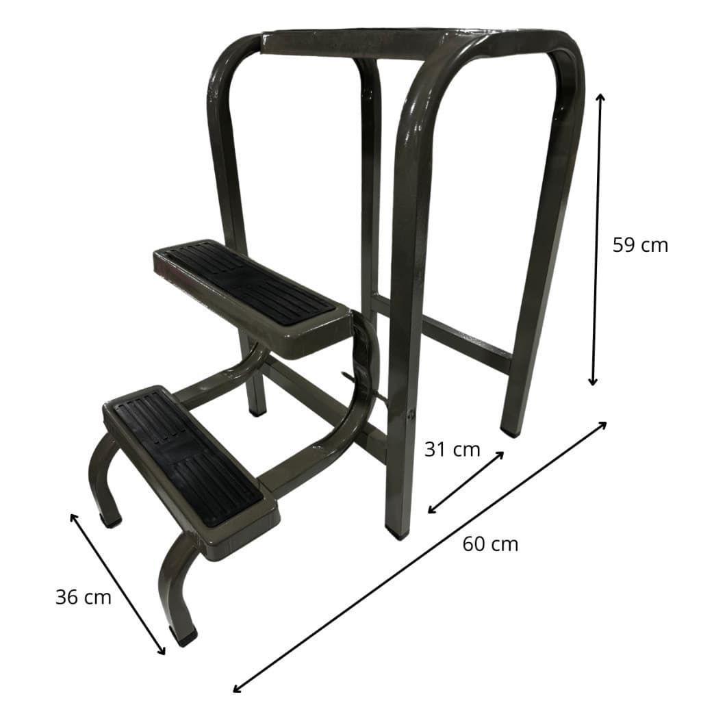 Banqueta Antiderrapante Escada Aço 3 Degraus