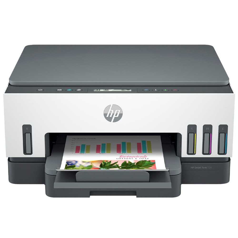 Impressora Multifuncional HP Smart Tank 724 Tanque de Tinta Colorida USB e Wi-Fi Bivolt