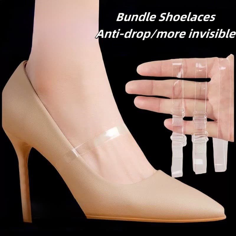 1/2 Pares De Cadarços De Silicone Transparentes Ajudam A Evitar Escorregar Usando Tiras Invisíveis De Salto Alto