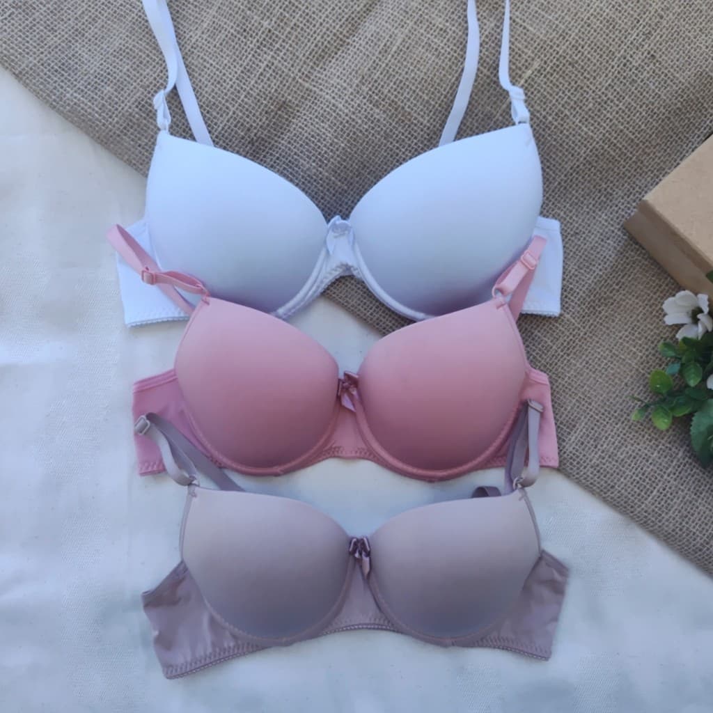 Kit 3 Sutiã Básico Com Bojo Escolha Cor Do P Ao Gg Direto da Fábrica