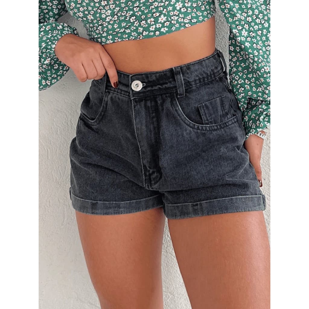 Short Jeans Feminino Mom Confortável Qualidade premium Elegante Casual