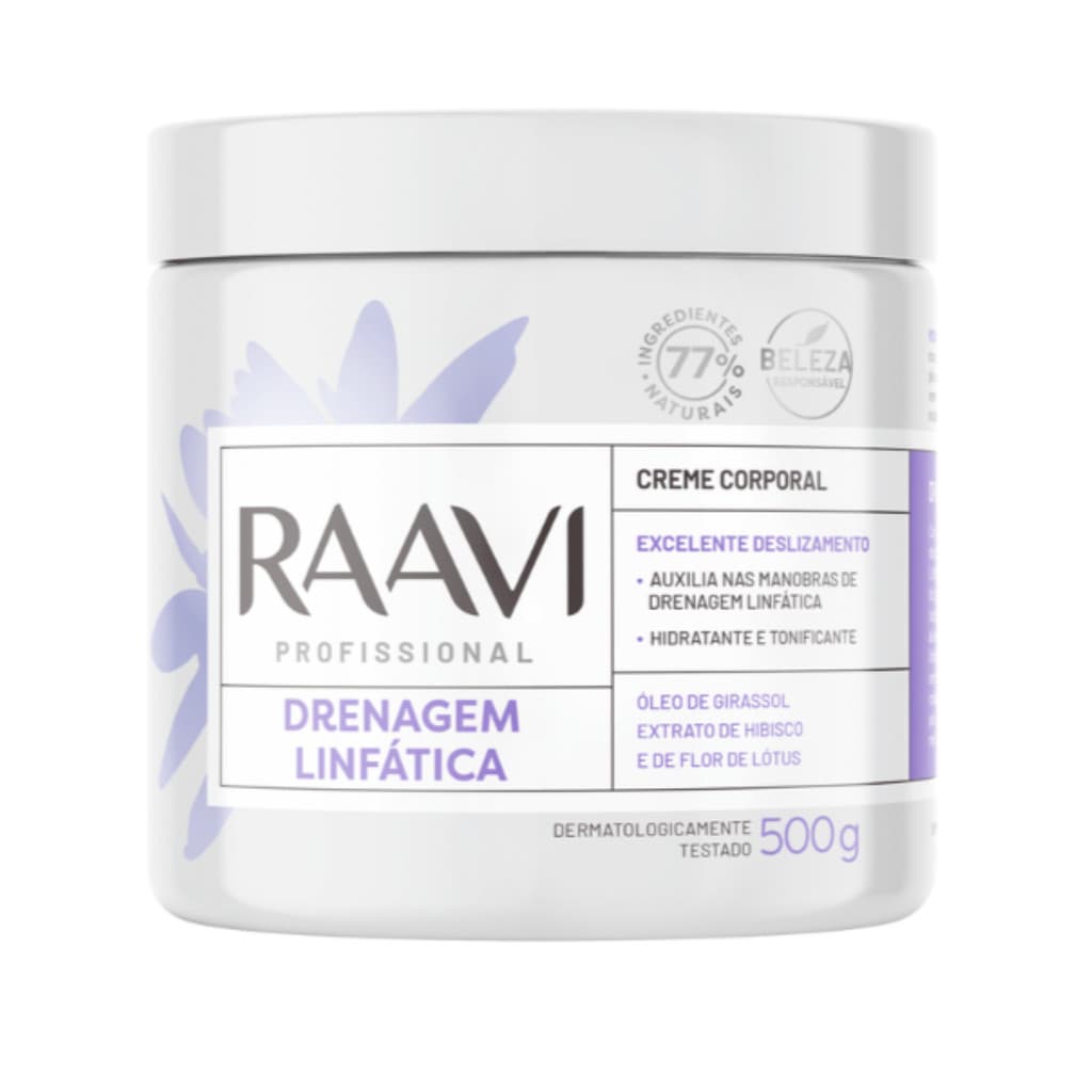 Creme Corporal Raavi Drenagem Linfatica 500g